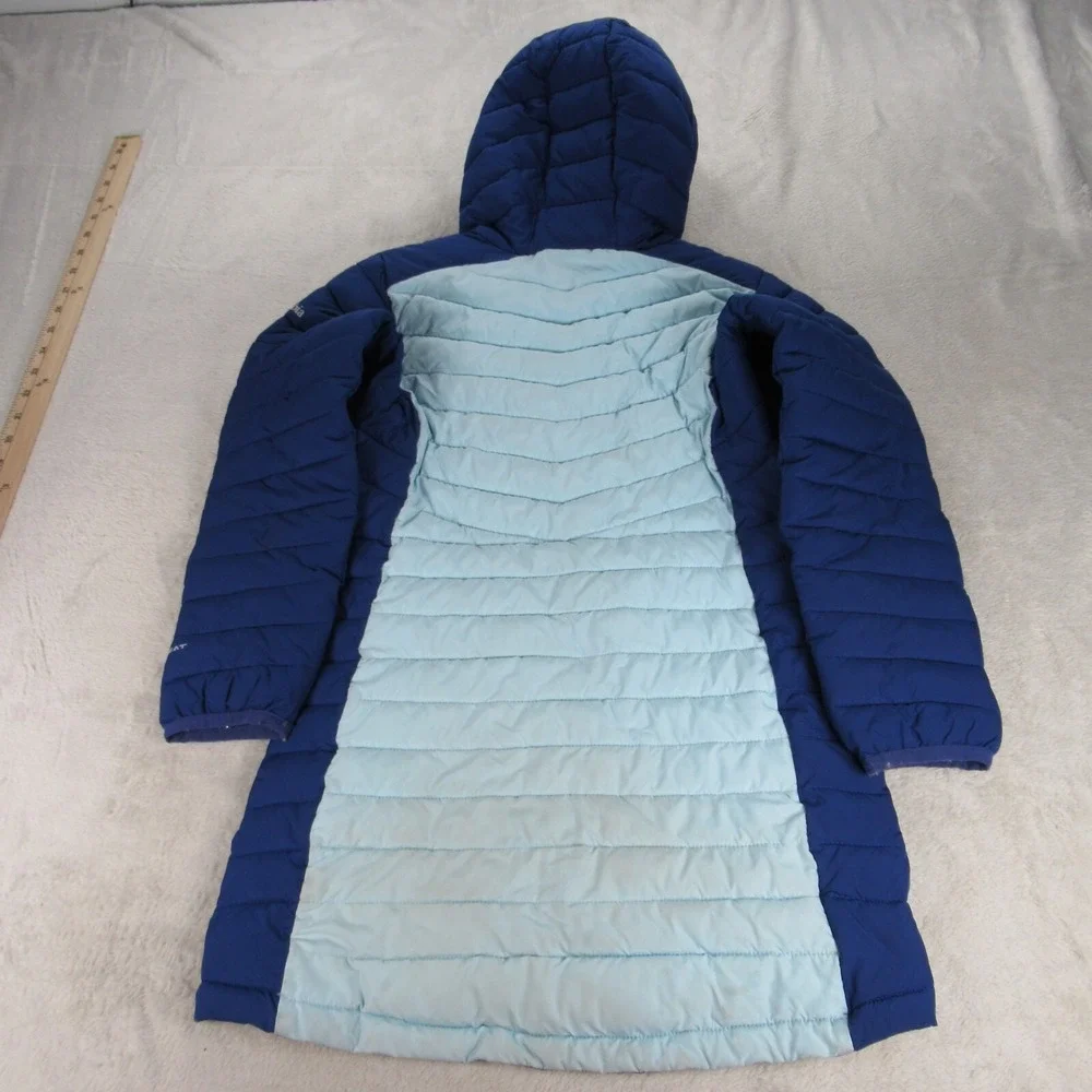 Columbia Jacket Youth Small 7/8 Blue Colorblock Omni Heat Slope Edge Mid READ